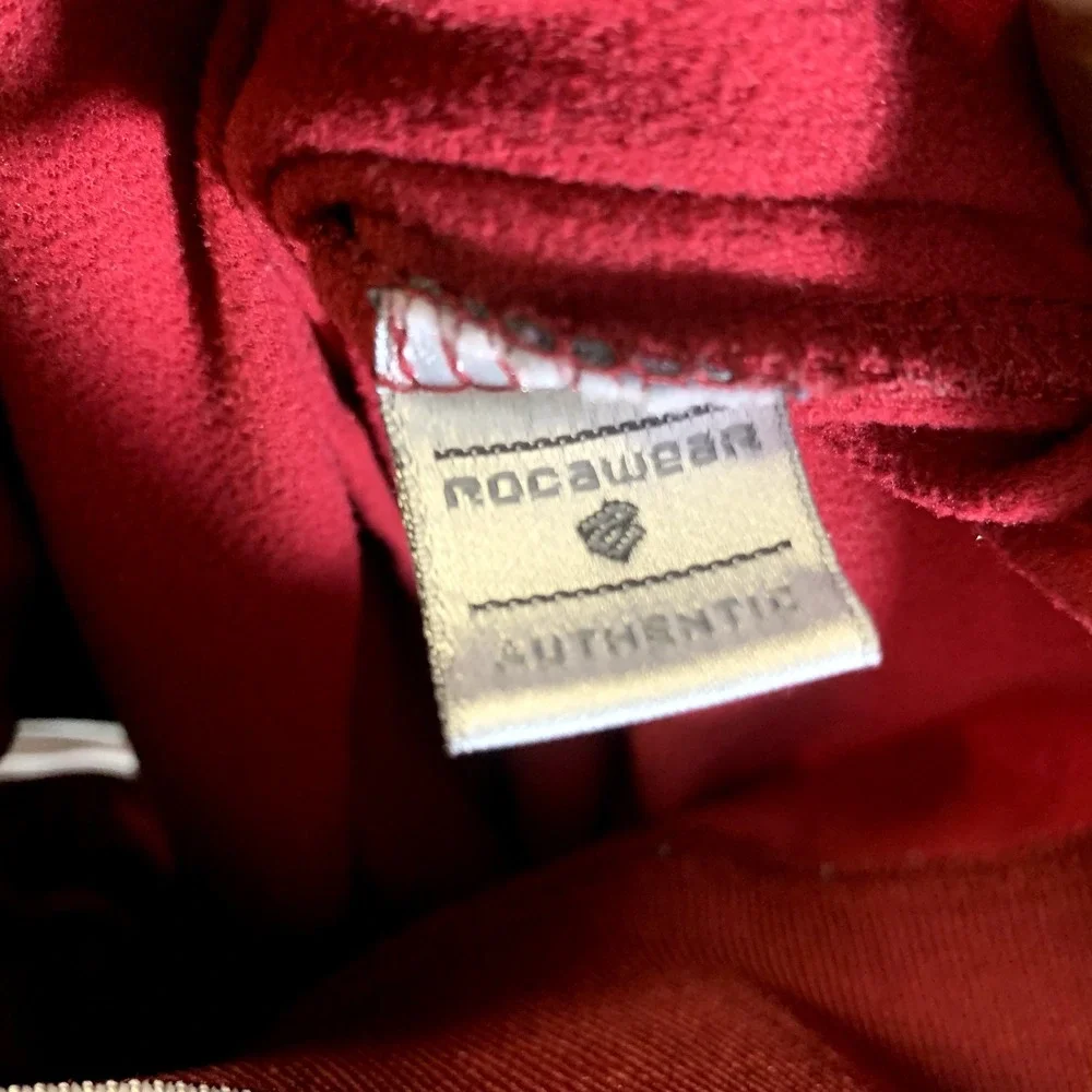 Rocawear Jacket Mens Medium Burgundy Track Full Zip Classic Embroidered Logo VTG